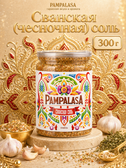 Сванская (чесночная) соль, натуральная приправа, 300 грамм, Pampalasa