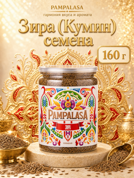 Зира (Кумин) семена, натуральные, 160 грамм, Pampalasa